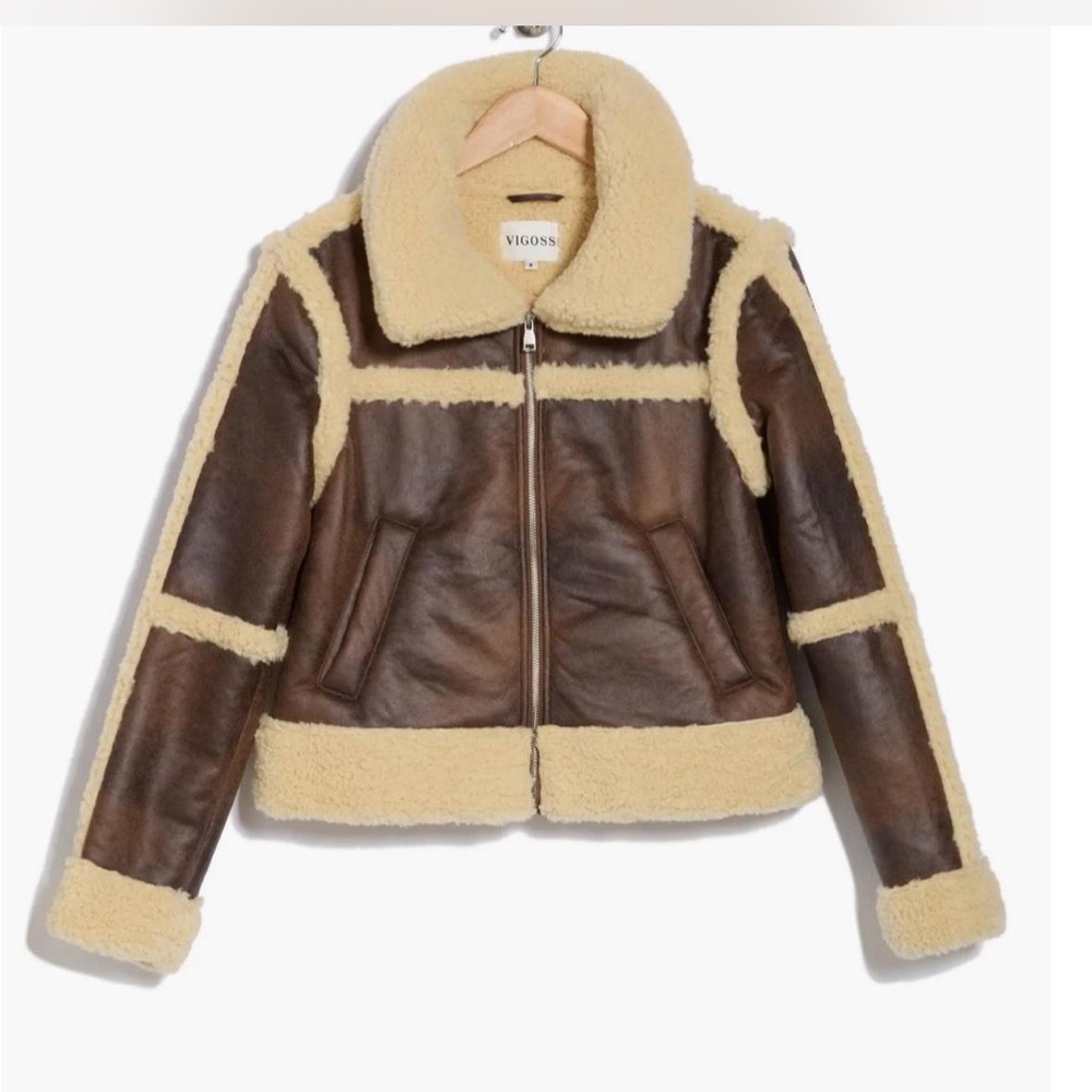 Vigoss Dark Brown Jacket with Cream Shearling